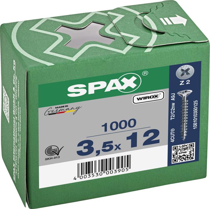 Produktbild Spax Senkmultikopf Kreuzschlitz Z2 Vollgewinde Wirox (1000 Schrauben pro Stück)