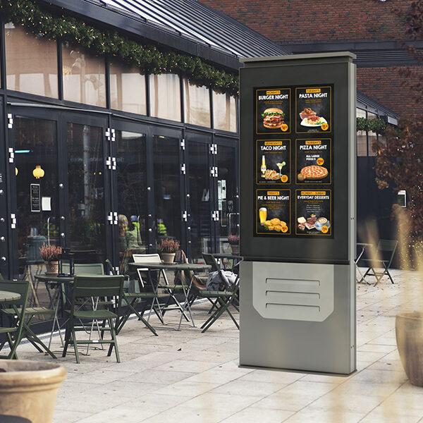 DSS Stèle d'extérieur Portrait, écran 46", double face