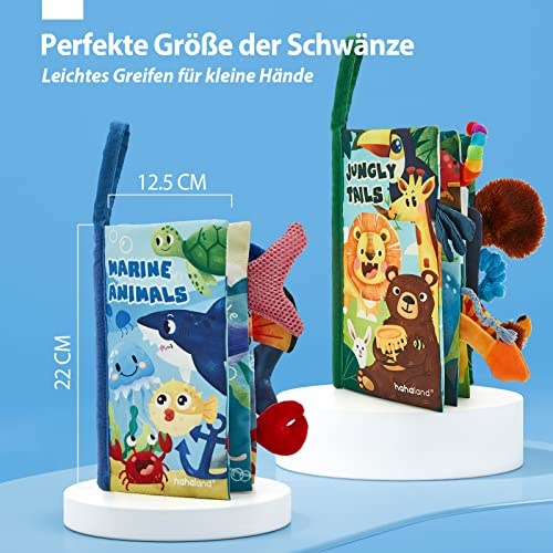 Produktbild Activity Board Babybuch Baby Stoffbuch - 2 Stück Buch Babyspielzeug - 3D Bilderbuch Stoffbücher Fühlbuch