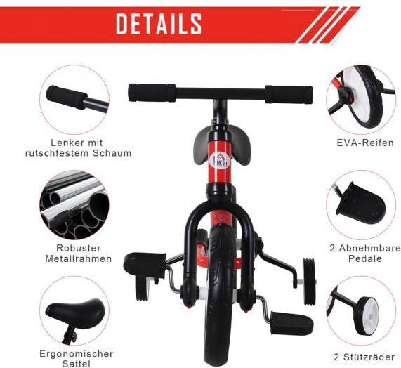 Image du produit Homcom Vélo enfant 2 en 1 (12")