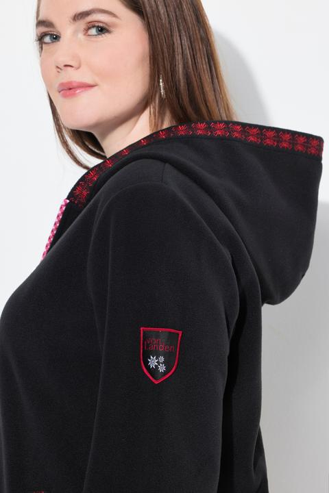 Produktbild Ulla Popken Trachten-Fleecejacke, Kapuze, Zierstickerei, Langarm (46, 48)