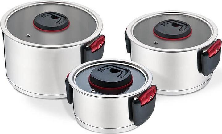 Actual product image Maestro MR-3530-6 Topfset mit Klappgriffen 6 Stück (24 cm, Pan set + pot set, Stainless steel)