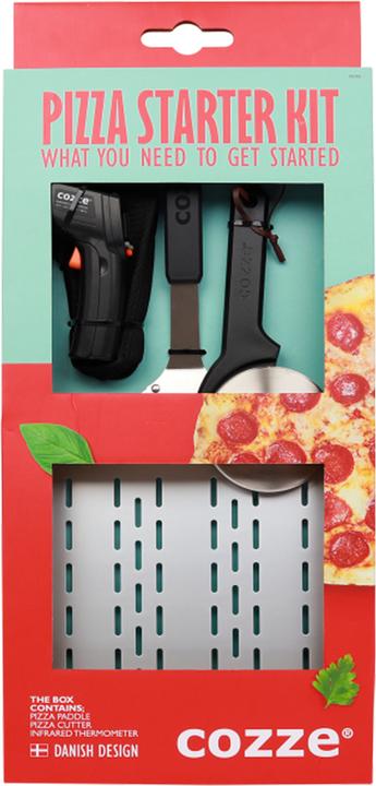Cozze 3-piece starter set consisting of pizza peel, thermometer and pizza cutter