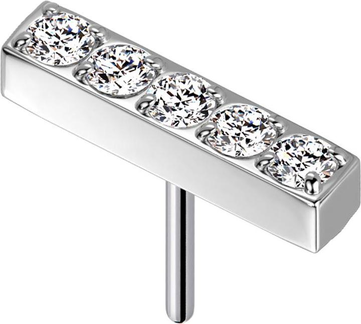 Immagine prodotto Star Piercing Barre d'argento senza fili con cristalli d'argento (Titanio, senza ottone)