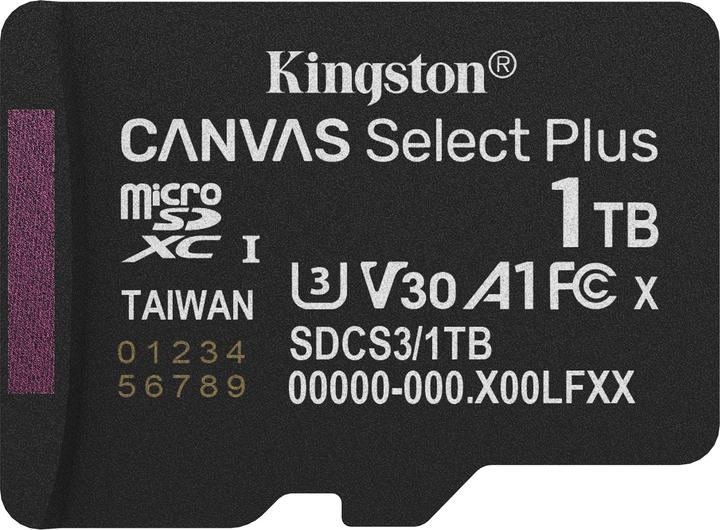 Produktbild Kingston Canvas Select Plus (1000 GB, microSDXC, U3, UHS-I)