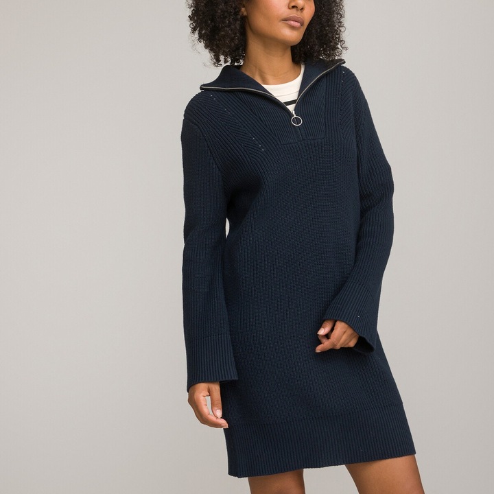 Image du produit La Redoute Collections Robe tricotée manches longues & col troyer (L)