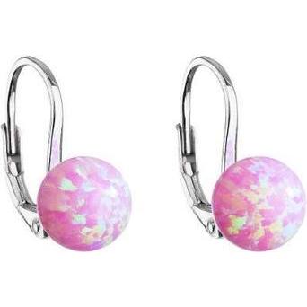Evolution Group, Ohrringe, Glittering silver earrings with synthetic opal 11245.3 pink (L)