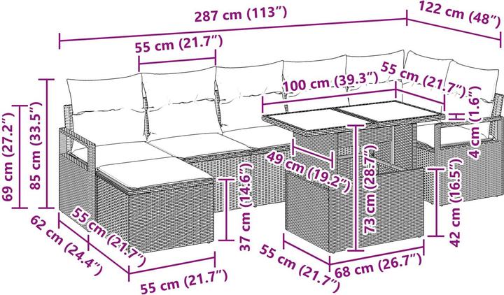 Actual product image vidaXL Gartensofa-set