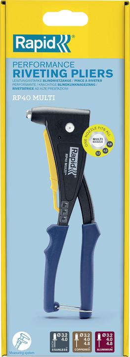 Image du produit Rapid RP40 MULTI Blindnietzange, blau/gelb (260 mm)