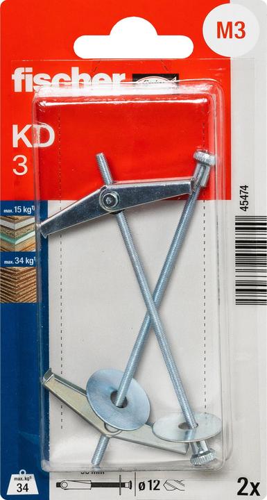 Image du produit Fischer Chevilles à bascule KD 3 K (2 pcs)