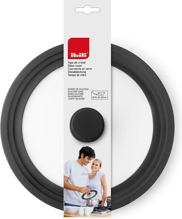 Actual product image Ibili Glasdeckel mit Silikonrand 16-18-20 cm Für einfaches Sichtkochen, passend für mehrere Pfannengrössen (20 cm)