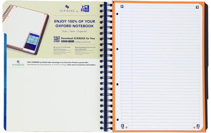 Actual product image Oxford School A4+ Polypropylene Cover Twin Wire 4 Holes Projectbook Ruled 240 Pages Blue Scribzee® Compatib (A4, Lined, Soft cover)