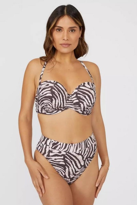 Actual product image Universal Textiles Womens/Ladies Zebra Print Mid Rise Bikini Bottoms (36 D)