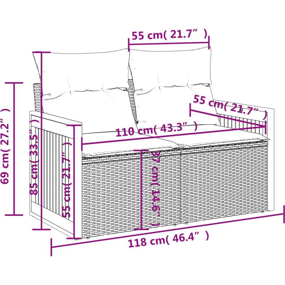 Thumbnail - VidaXL, Gartenlounge, 10-tlg. Garten-Lounge-Set mit Kissen
