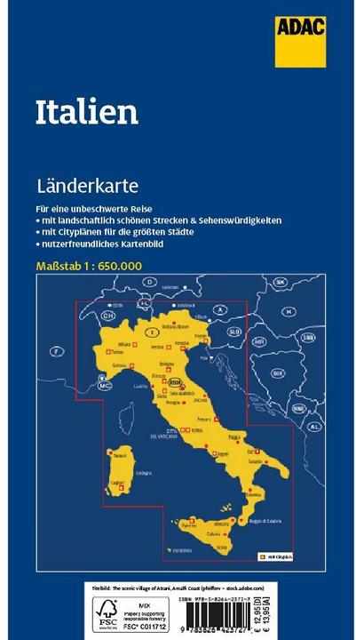 Immagine prodotto Länderkarte Italien 1:650.000