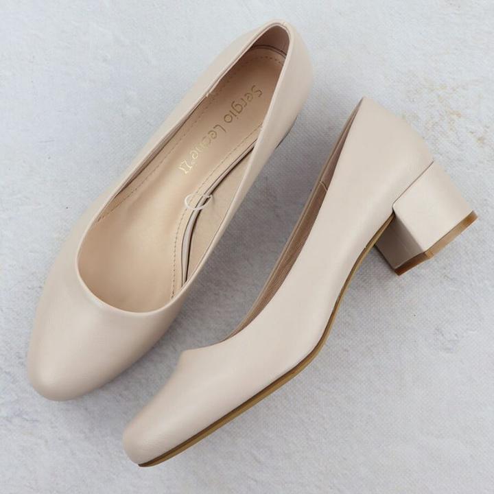 Produktbild Leone Beige Sergio PB291 block heel pumps (38)