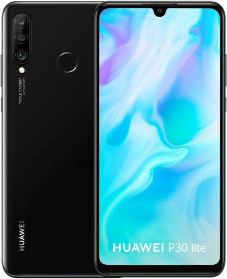 Actual product image Huawei P30 Lite (4GB) (128 GB, Midnight Black, 6.15", Hybrid Dual SIM, 48 Mpx, 4G)