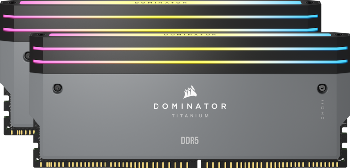 Image du produit Corsair DOMINATOR Titanium Light Enhancement Kit, 2-up config, Functional LEDs, Grey Heatsink, no DRAM ICs (RGB)