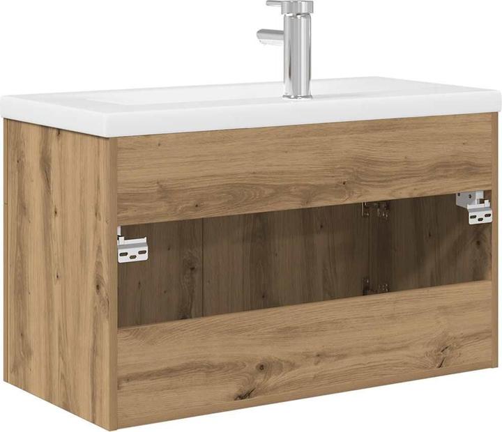 Produktbild vidaXL Waschbeckenunterschrank mit Einbaubecken und Wasserhahn Bad Waschtisch