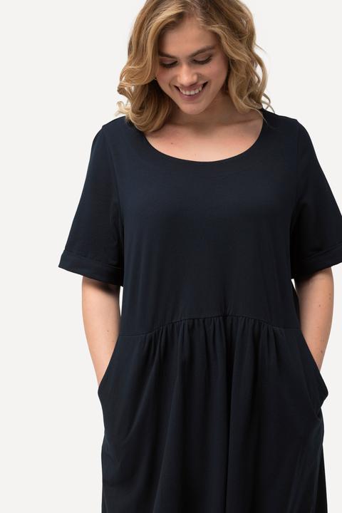 Produktbild Ulla Popken Jersey-Midikleid, A-Linie, Rundhals, Halbarm (54)