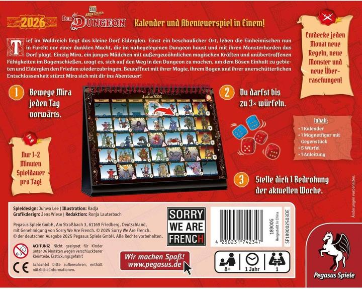 Produktbild Pegasus 365 Abenteuer – Der Dungeon (Edition 2026) (Deutsch, 1 Spieler)
