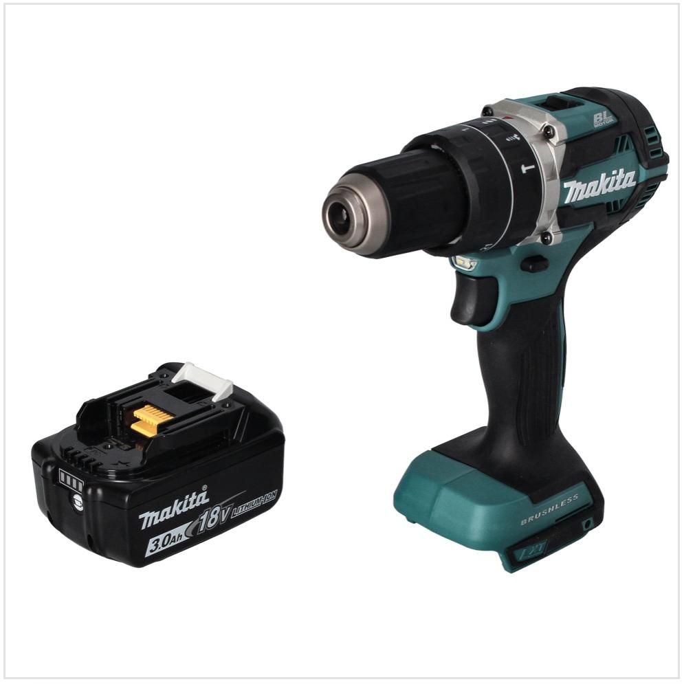 Thumbnail - Makita, Bohrmaschine + Akkuschrauber, DHP 484 F1 Akku Schlagbohrschrauber 18 V 54 Nm Brushless + 1x Akku 3,0 Ah - ohne L...