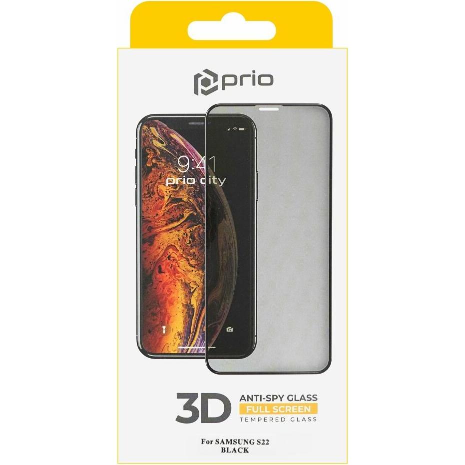 prio 3D Anti-Spy Tempered Glass for Samsung S22 black (1 Stück, Samsung Galaxy S21), Smartphone Schutzfolie, Schwarz