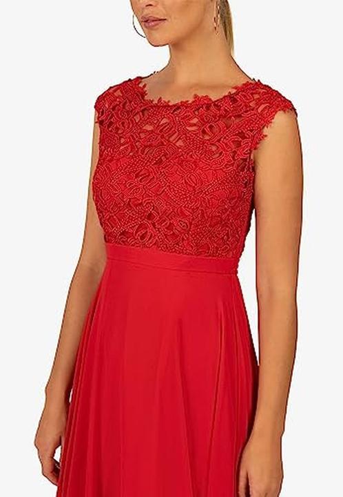 Actual product image Kraimod Flowing Chiffon Skirt with Satin Lining, Front Waistband, Mesh and Lace Top, Back Cut-Out (34)