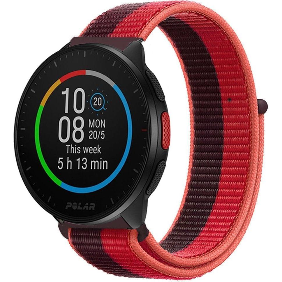 Strap-it Nylonarmband (20 mm, Nylon, Pacer), Uhrenarmband, Rot, Violett