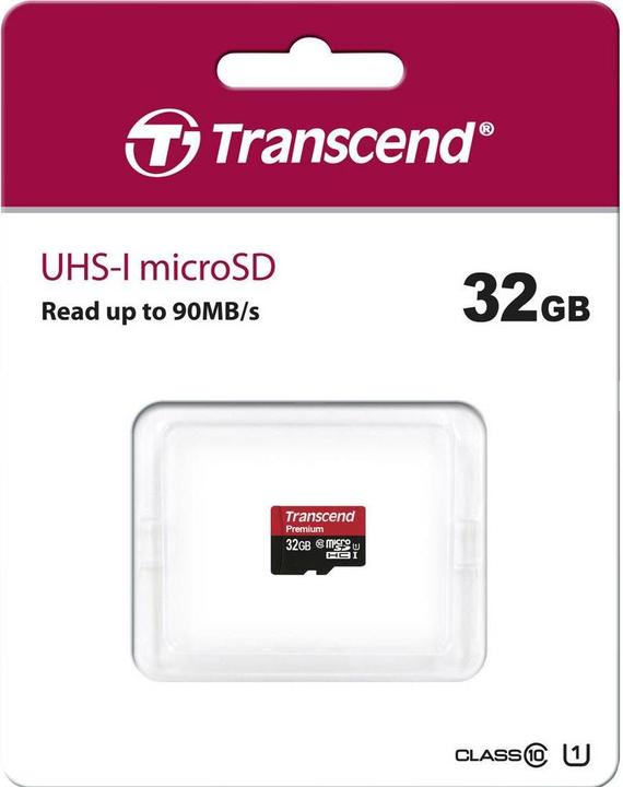 Image du produit Transcend Premium 32 Go microSDHC UHS-I Class10 60MB/s MLC (32 Go, microSDHC, U1, UHS-I)