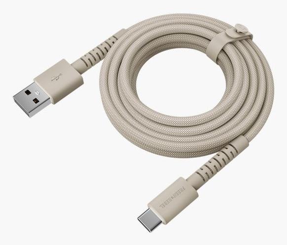 Image du produit Fresh'N Rebel Fresh 'n Rebel USB-A zu USB-C silikon geflochtenes Kabel"FlexWave" 2m, Silky Sand (2 m, 18 W)