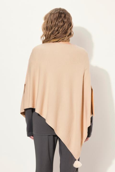 Actual product image Ulla Popken Knit Pointed Hem Poncho (42, 44, 46, 48)