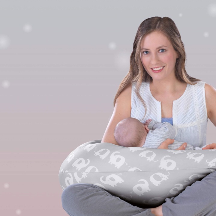 Actual product image Theraline Nursing Pillow "The Comfort" with Spelt Filling incl. Cover 180 cm (180 cm)