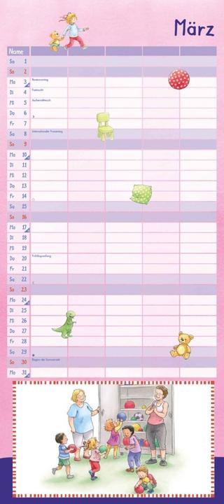 Actual product image Conni Family Calendar 2025 - Wall Calendar - Family Planner with 5 Columns - Size 22 x 49,5 cm