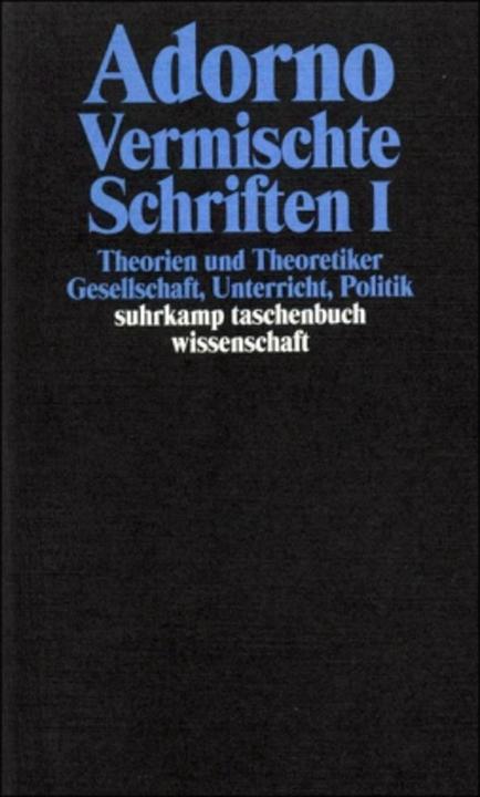 Produktbild Gesammelte Schriften in 20 Bänden (Deutsch, Theodor W. Adorno, 2003)