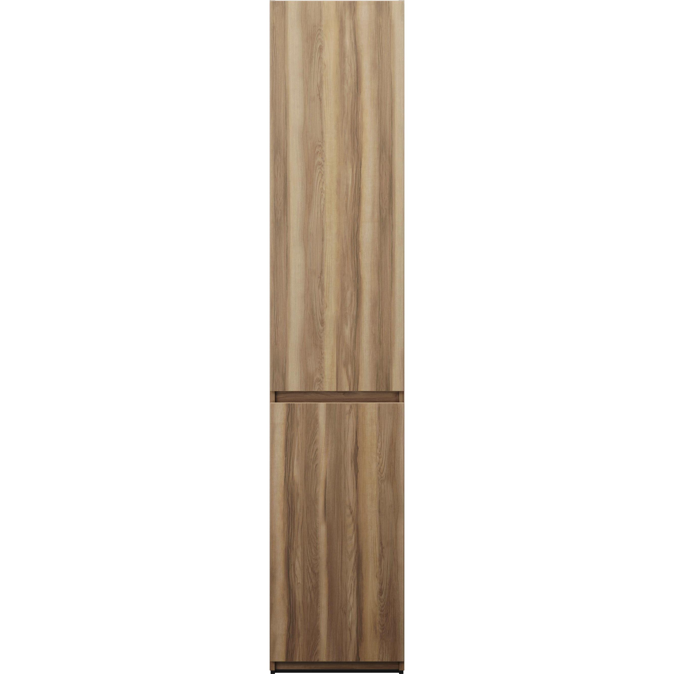 burgbad, Badezimmerschrank, Lin20 Hochschrank Bodenstehend mit 2 Türen, 2 Winkelablagen, Tiefe 245mm, Türanschlag link