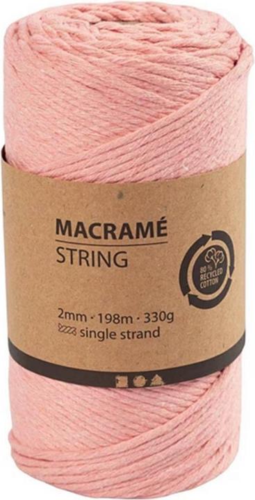 Productafbeelding Creativ Company Macramékoord van katoengaren Roze (198 m)