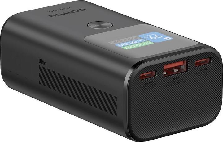 Produktbild Canyon Powerbank Powerbank OnPower 130 TFT 10000 mAh PD30W Dunkelgrau (10000 mAh, 30 W, 36 Wh)