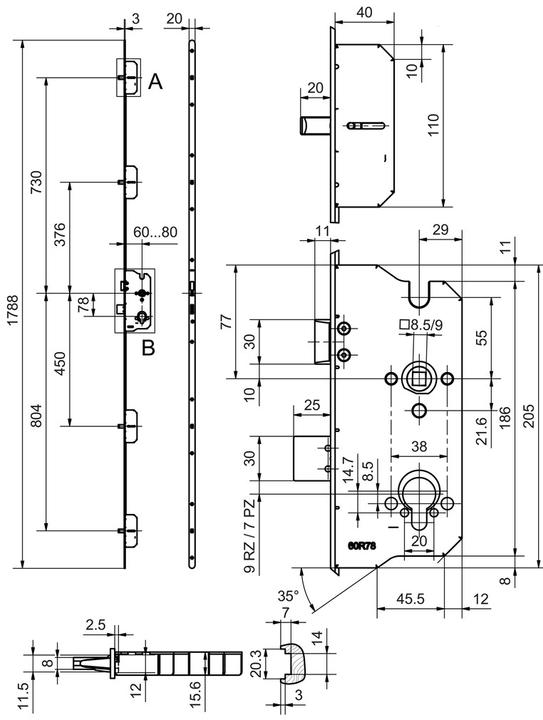 Produktbild Glutz Mehrfachverriegelungen MINT 18983 Combi (1-tourig)