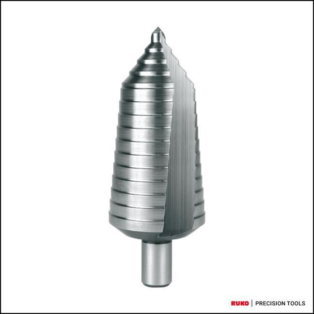 Produktbild Ruko Stufenbohrer HSS spiralgenutet Kreuzanschliff (6 - 40 mm)