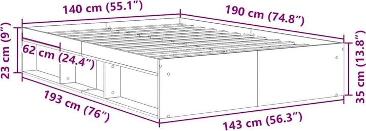 Image du produit vidaXL Bettgestell (135 x 190 cm)