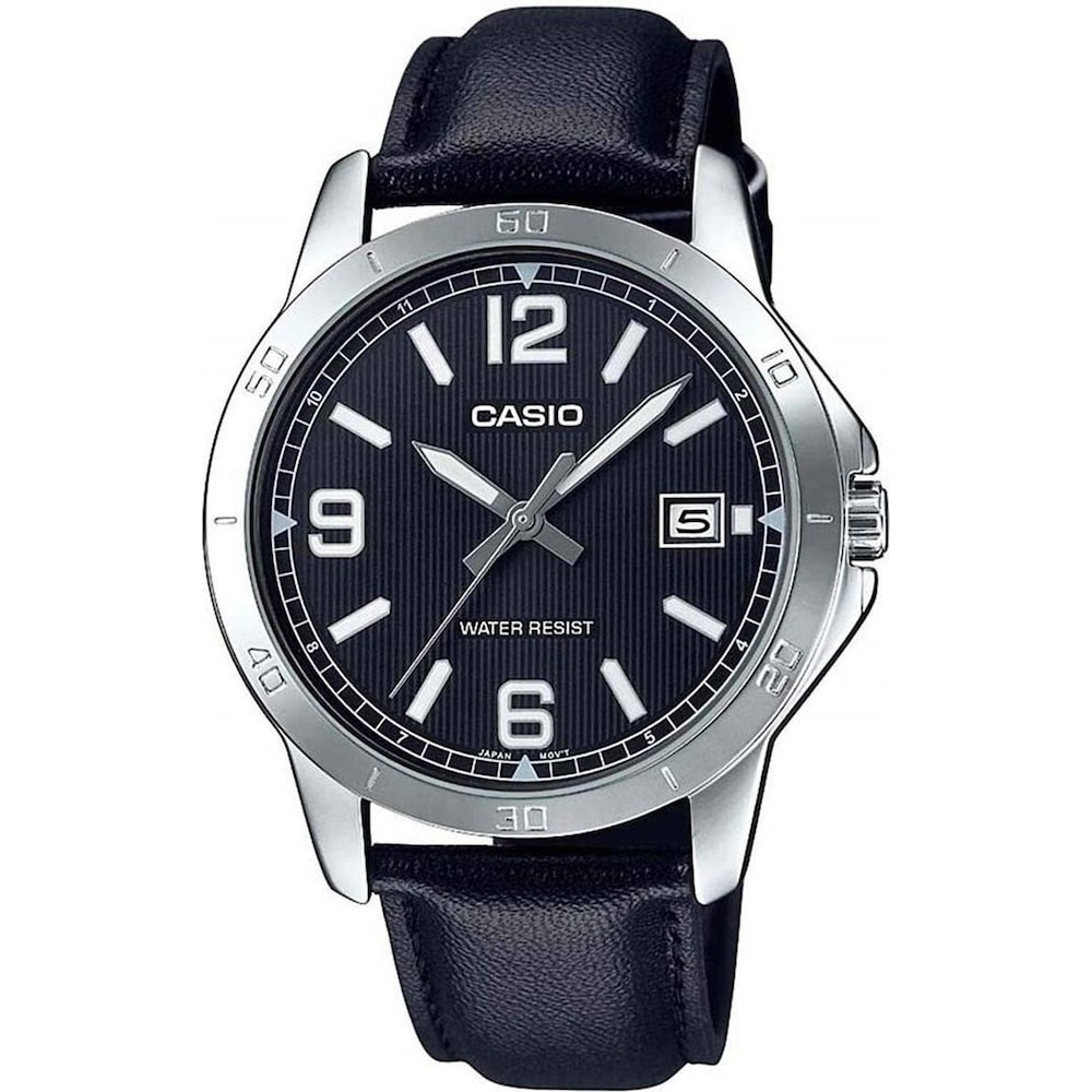 Casio, Armbanduhr, Collection - MTP-V004L-1B, Schwarz, (Analoguhr, 30 mm)