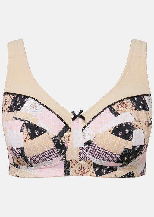 Actual product image Ulla Popken Patch Print Underwire-Free Relief Bra (Single pack, 100 C)