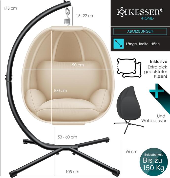 Actual product image Kesser Hängesessel mit Gestell