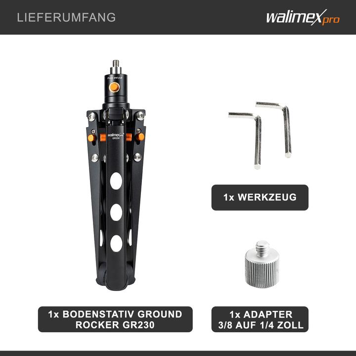 Immagine prodotto Walimex pro pro Ground Rocker GR230 stand da pavimento e ragno per stand (Materiale sintetico, Metallo)