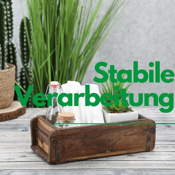 Produktbild Novaliv 2x Holzkiste Vintage 30 x 15 x 10 cm Alte Ziegelform Holz EIN KAMMER Allzweckkiste aus recyc (30 x 15 x 10 cm)