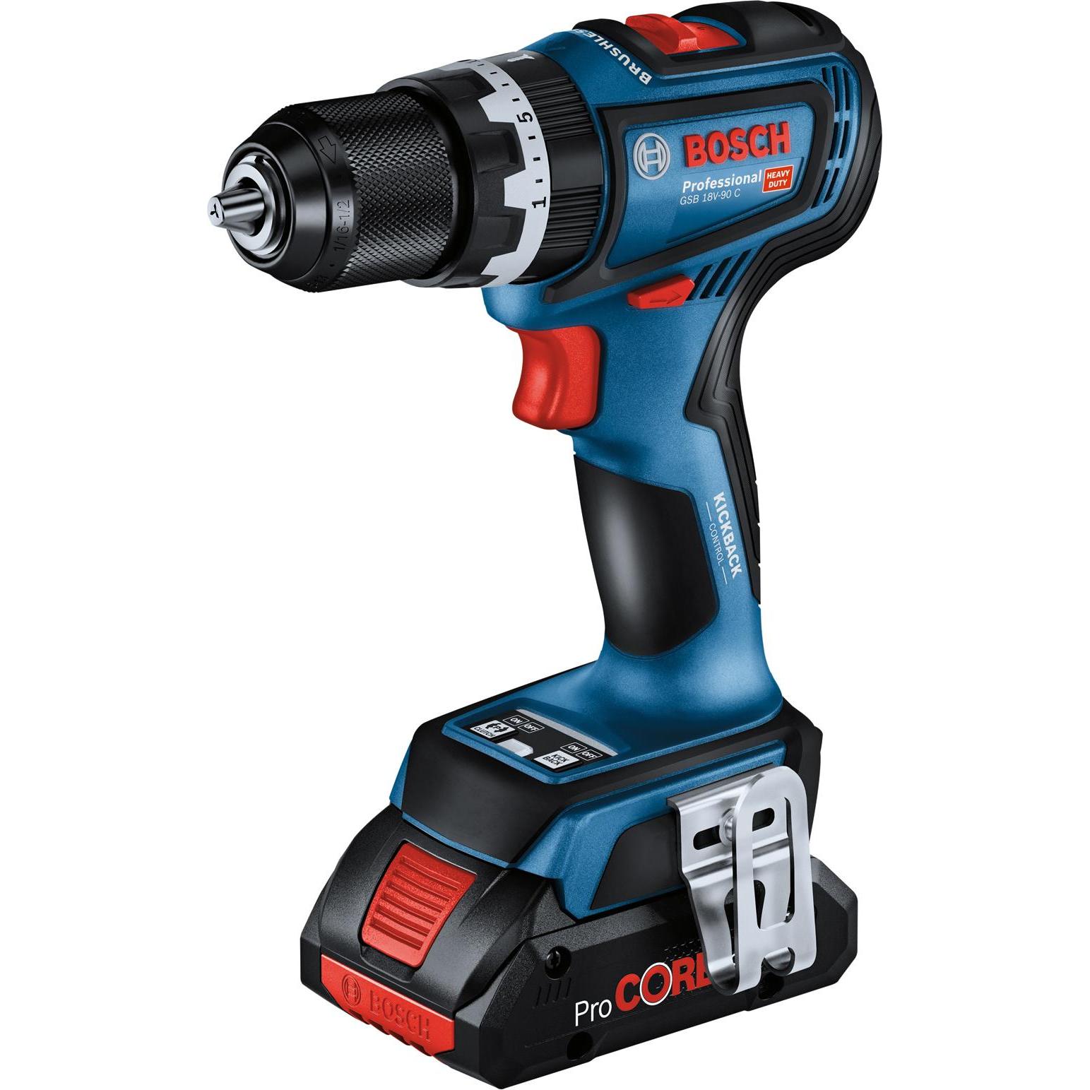 Bosch Professional, Bohrmaschine + Akkuschrauber, GSB 18V-90 C (Akkubetrieb)