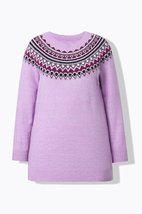 Produktbild Ulla Popken Norweger-Pullover, Rundhals, Raglan-Langarm (50, 52)