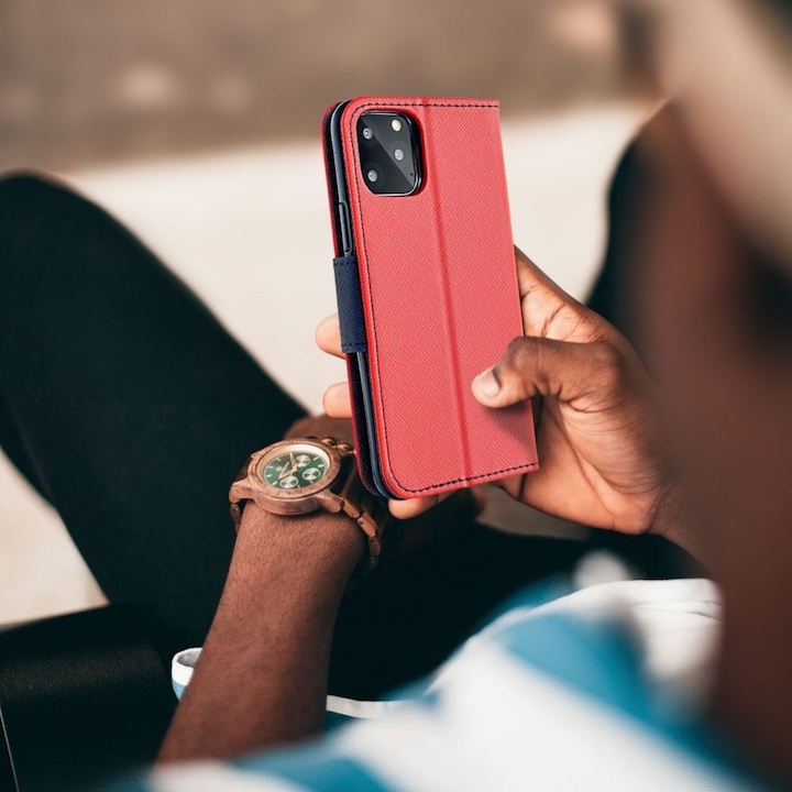 Produktbild Fancy Book Book case OEM case for SAMSUNG A25 5G red / navy (Samsung Galaxy A25 5G)