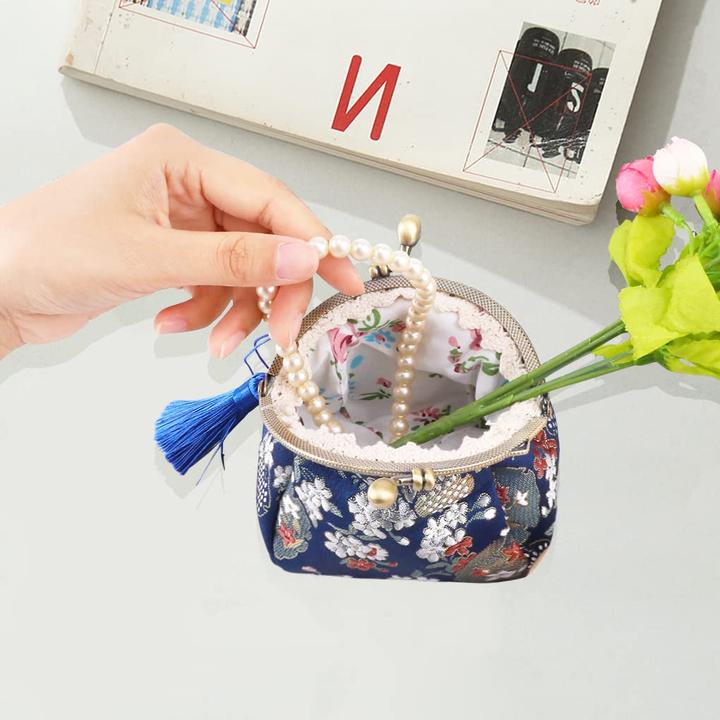 Produktbild Only-Bags.Store Floral Coin Purse Wallet mit Clipverschluss Klickverschluss